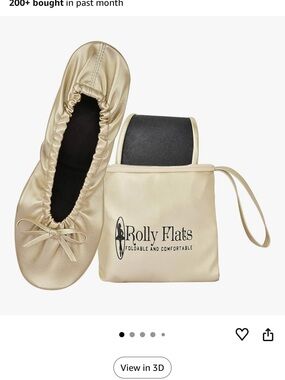 Foldable Comfortable Women's Flats - Champagne, Fits 8.5-9.5